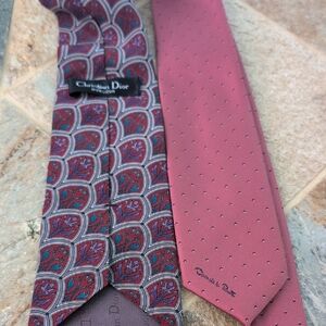 Christian Dior/Oscar De La Renta Men's Ties - Multicolor and Pink.